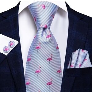 NEW! Pastel Flamingo Neck Tie Set
